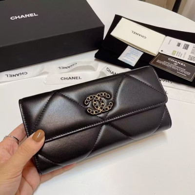 샤넬 여성 클래식 블랙 장지갑 - Chanel Womens Black Long Purse - ch0139x