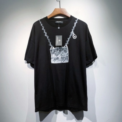 Chanel  Mm/Wm 'CC' Logo Cotton Short Sleeved Tshirts Black - 샤넬 2021 남/녀 'CC'로고 코튼 반팔티 Cnl0716x Size(s - 2xl) 블랙