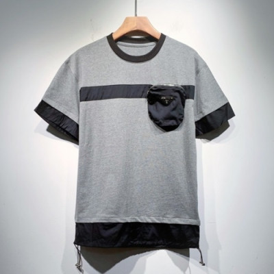 Prada  Mens Basic Logo Short Sleeved Tshirts Gray - 프라다 2021 남성 베이직 로고 폴로 반팔티 Pra02299x Size(s - 2xl) 그레이