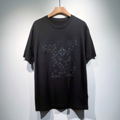 Louis vuitton  Mm/Wm Logo Short Sleeved Tshirts Black - 루이비통 2021 남/녀 로고 반팔티 Lou03009x Size(m - 2xl) 블랙