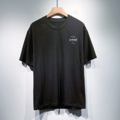 Chrome hearts  Mens Logo Casual Short Sleeved Tshirts Black - 크롬하츠 2021 남성 로고 캐쥬얼 반팔티 Chr0387x Size(m - 2xl) 블랙