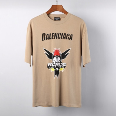 Balenciaga  Mm/Wm Logo Cotton Short Sleeved Tshirts Camel - 발렌시아가 2021 남/녀 로고 코튼 반팔티 Bal01081x Size(xs - m) 카멜