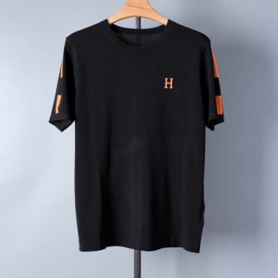 Hermes  Mens Crew-neck Short Sleeved Tshirts Black - 에르메스 2021 남성 크루넥 반팔티 Her0664x Size(m - 3xl) 블랙