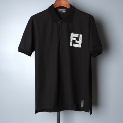 Fendi  Mens Logo Casual Short Sleeved Tshirts Black - 펜디 2021 남성 로고 캐쥬얼 코튼 반팔티 Fen0991x Size(m - 3xl) 블랙