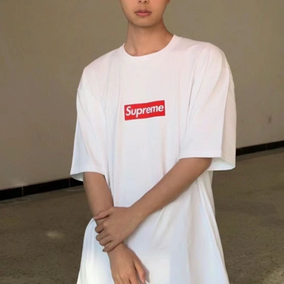 Supreme  Mens Logo Cotton Short Sleeved Tshirts White - 슈프림 2021 남성 로고 코튼 반팔티 Sup0122x Size(s - xl) 화이트