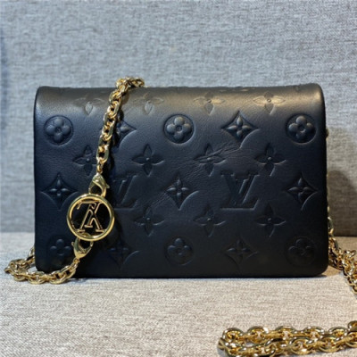 [럭셔리한]Louis Vuitton 2021 Women's Leather Shoulder Bag,20cm,LOUB2412 - 루이비통 2021 여성용 레더 숄더백,20cm,블랙