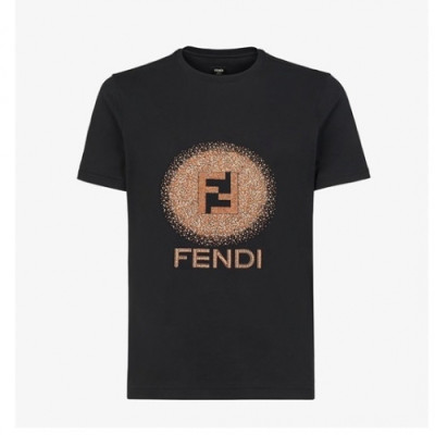 Fendi  Mm/Wm Logo Casual Short Sleeved Tshirts Black - 펜디 2021 남/녀 로고 캐쥬얼 코튼 반팔티 Fen0997x Size(xs - l) 블랙