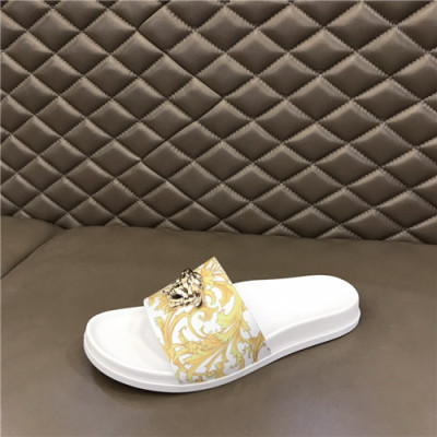 Versace 2021 Men's Leather Slipper,VERS0585 - 베르사체 2021 남성용 레더 슬리퍼,Size(240-270),화이트