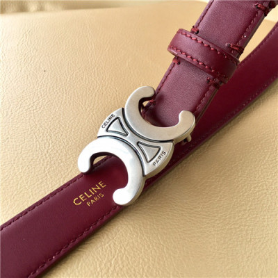 Celine 2021 Women's Leather Belt,2.5cm,CELBT0013 - 셀린느 2021 여성용 레더 벨트,2.5cm, 와인