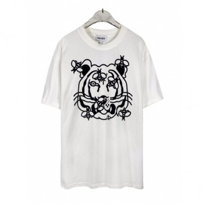 Kenzo  Mens Tiger Cotton Short Sleeved Tshirts White - 겐조 2021 남성 타이거 캐쥬얼 코튼  반팔티 Ken0157x Size(m - 2xl) 화이트