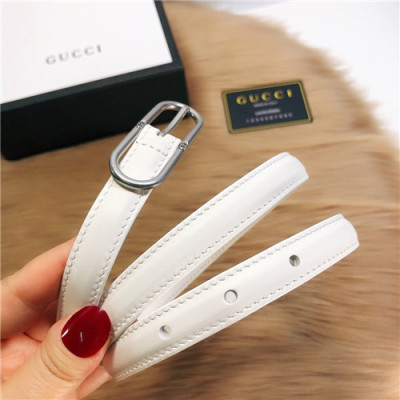 Gucci 2021 Women's Leather Belt,1.5cm,GUBT0214 - 구찌 2021 여성용 레더 벨트,1.5cm,화이트