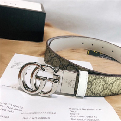 Gucci 2021 Women's Leather Belt,3.0cm,GUBT0215 - 구찌 2021 여성용 레더 벨트,3.0cm,베이지