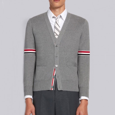 Thom Browne  Mm/Wm Strap V-neck Cardigan Gray - 톰브라운 2021 남/녀 스트랩 브이넥 가디건 Thom01306x Size(1 - 4) 그레이