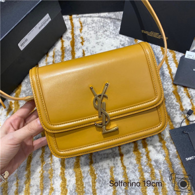 [유니크한]Saint Laurent 2021 Solferino Box Shoulder Bag,19cm,634306,SLB0637 - 입생로랑 2021 솔페리노 숄더백,19cm,옐로우