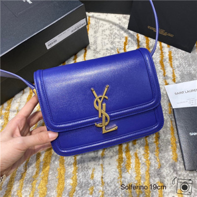 [유니크한]Saint Laurent 2021 Solferino Box Shoulder Bag,19cm,634306,SLB0639 - 입생로랑 2021 솔페리노 숄더백,19cm,블루