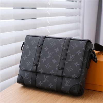 [루이비통]Louis Vuitton 2021 Men's Leather Messanger Bag,24cm,LOUB2423 - 루이비통 2021 남성용 메신저백,24cm,블랙