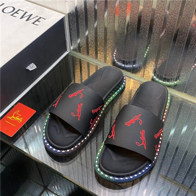 Christian Loubutin 2021 Men's Leather Slipper,CLS0121 - 크리스찬루부탱 2021 남성용 레더 슬리퍼,Size(240-270),블랙