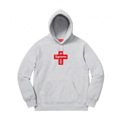 Supreme  Mm/Wm Logo Cotton Hoodie Gray - 슈프림 2021 남자 로고 코튼 후드티 Sup0124x Size(m - 2xl) 그레이