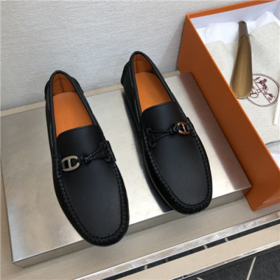 Hermes 2021 Men's Leather Loafer,HERS0524 - 에르메스 2021 남성용 레더 로퍼,Size(240-270),블랙