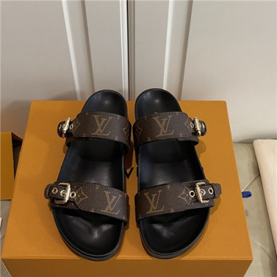 Louis Vuitton 2021 Women's Leather Slipper,LOUS2229 - 루이비통 2021 여성용 레더 슬리퍼,Size(225-250),브라운