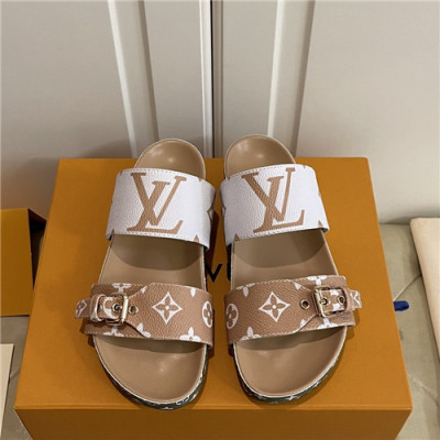 Louis Vuitton 2021 Women's Leather Slipper,LOUS2230 - 루이비통 2021 여성용 레더 슬리퍼,Size(225-250),베이지