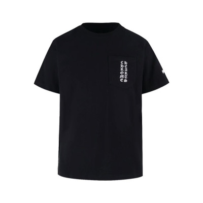 크롬하츠 남성 크루넥 블랙 반팔티 - Mens Black Tshirts - chr0407x