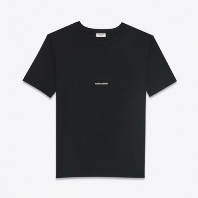 Saint Laurent  Mens Logo Cotton Short Sleeved Tshirs Black - 입생로랑 2021 남성 로고 코튼 반팔티 Ysl0118x Size(s - l) 블랙