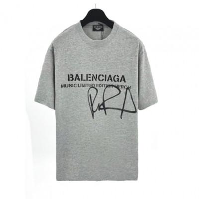 Balenciaga  Mm/Wm Logo Cotton Short Sleeved Tshirts Gray - 발렌시아가 2021 남/녀 로고 코튼 반팔티 Bal01163x Size(xs - l) 그레이