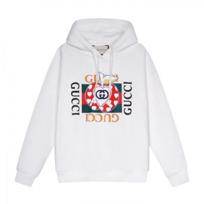 Gucci  Mm/wm Logo Casual Oversize Cotton Hoodie White - 구찌 2021 남/녀 로고 캐쥬얼 오버사이즈 코튼 후드티 Guc03968x Size(s - l) 화이트