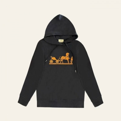 Hermes  Mm/Wm Logo Casual Cotton Hoodie Black - 에르메스 2021 남/녀 로고 캐쥬얼 코튼 후드티 Her0683x Size(s - xl) 블랙