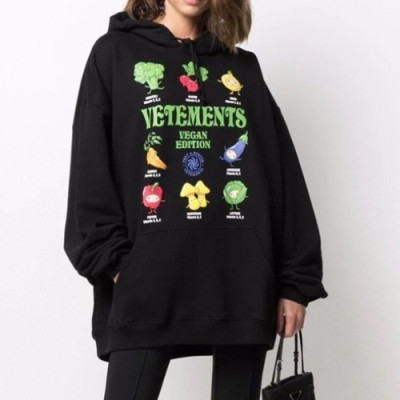 Vetements  Mm/Wm Logo Oversize Cotton Hoodie Black - 베트멍 2021 남/녀 로고 오버사이즈 코튼 후드티 Vet0170x Size(s - l) 블랙