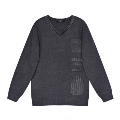 Fendi  Mens Logo Crew-neck Sweaters Gray - 펜디 2021 남성 로고 크루넥 울 스웨터 Fen01041x Size(m - 2xl) 그레이