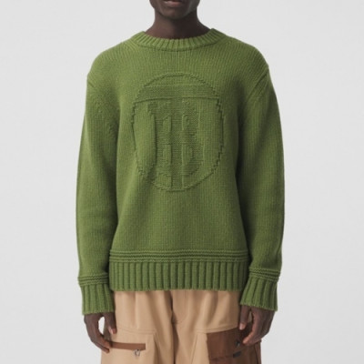 Burberry  Mens Crew-neck Cotton Sweaters Green - 버버리 2021 남성 로고 크루넥 코튼 니트 Bur04117x Size(m - 2xl) 그린