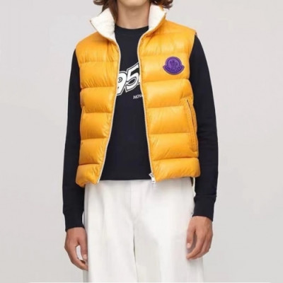 Moncler  Mens Patch Logo Modern Duck Down Padding Vest Yellow - 몽클레어 2021 남성 패치 로고 모던 덕다운 패딩 베스트 Moc02284x Size(1 - 5) 옐로우