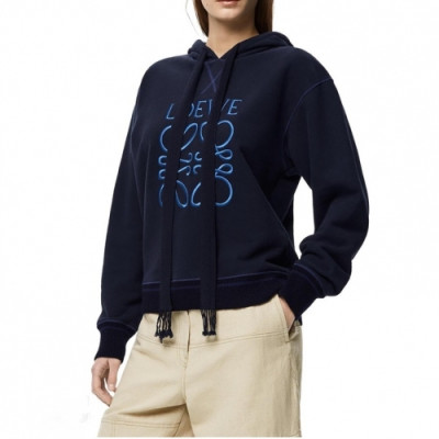 Loewe  Mm/Wm Logo Cotton Hoodie Navy - 로에베 2021 남/녀 로고 코튼 후드티 Loe0495x Size(s - l) 네이비