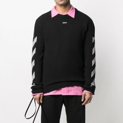 Off-white  Mm/Wm Brush Mohair Knit Sweater Black - 오프화이트 2021 남자 브러쉬 모헤어 니트 스웨터 Off0794x Size(xs - l) 블랙