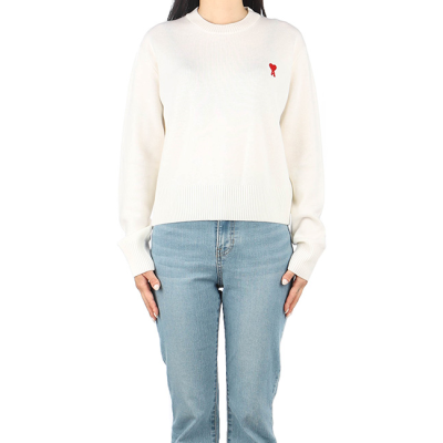 Ami  Mm/Wm Logo Casual Turtle-neck Sweaters Ivory - 아미 2021 남/녀 로고 캐쥬얼 터틀넥 스웨터 Ami0207x Size(s - xl) 화이트