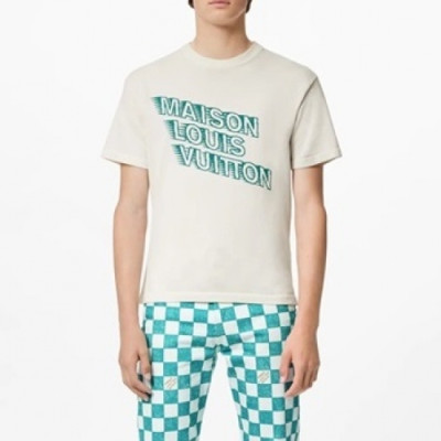 Louis vuitton  Mm/Wm Logo Short Sleeved Tshirts White - 루이비통 2021 남/녀 로고 반팔티 Lou03647x Size(s - l) 화이트