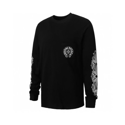 크롬하츠 남성 블랙 긴팔티 - Chrome Hearts Mens Black Tshirts - chr0424x