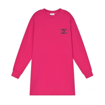 Chanel  Womens Crew-neck Logo Cotton Tshirts Pink - 샤넬 2021 여성 크루넥 로고 코튼 긴팔티 Cnl0797x Size(s - l) 핑크