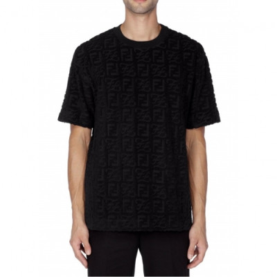 Fendi  Mens Logo Casual Short Sleeved Tshirts Black - 펜디 2021 남성 로고 캐쥬얼 코튼 반팔티 Fen01070x Size(m - 2xl) 블랙