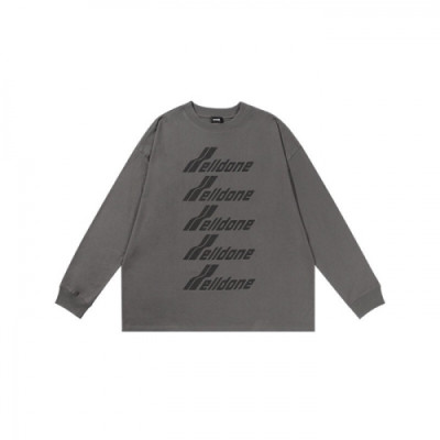 WELLDONE  Mm/Wm Retro Logo Crew-neck Tshirts Gray - 웰던 2021 남/녀 레트로 로고 크루넥 긴팔티 Wel0022x Size(s - l) 그레이