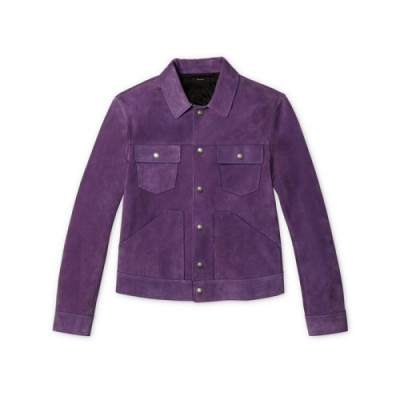 Tom Ford  Mens Logo Casual Leather Jacket Purple - 톰포드 2021 남성 로고 캐쥬얼 자켓 Tomf0029x Size(s - 2xl) 퍼플