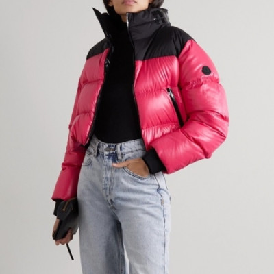 Moncler  Womens Patch Logo Modern Duck Down Long Padding Pink - 몽클레어 2021 여성 패치 로고 모던 덕다운 롱패딩 Moc02380x Size(0 - 2) 핑크