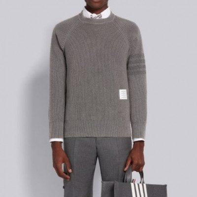 Thom Browne  Mm/Wm Strap Crew-neck Wool Sweaters Gray - 톰브라운 2021 남/녀 스트랩 크루넥 울 스웨터 Thom01486x Size(1- 4) 그레이