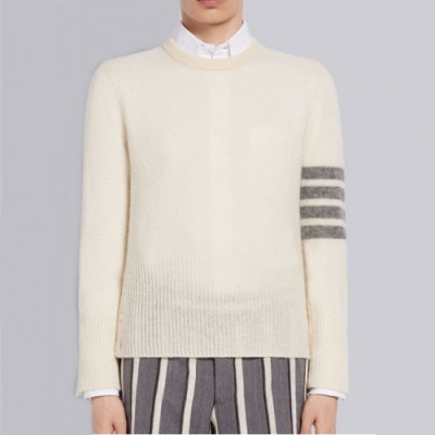 Thom Browne  Mm/Wm Strap Crew-neck Wool Sweaters Ivory - 톰브라운 2021 남/녀 스트랩 크루넥 울 스웨터 Thom01496x Size(1- 4) 아이보리