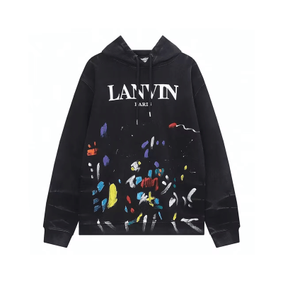 LANVIN Unisex Tshirts Green - 랑방 2022 남/녀 캐쥬얼 후드티 - Lan15x