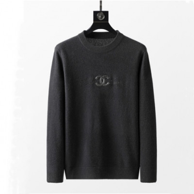 Chanel  Mens 'cc' Logo Crew-neck Sweaters Black - 샤넬 2021 남성 'cc' 로고 크루넥 스웨터 Cnl0819x Size(m - 3xl) 블랙