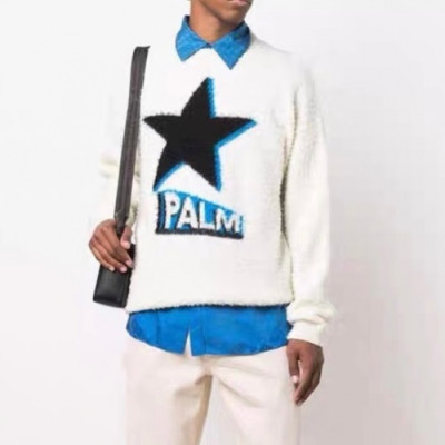 Palm Angels  Mens Logo Crew-neck Sweaters White - 팜 엔젤스 2021 남성 로고 크루넥 스웨터 Pam0357x Size(s - xl) 화이트