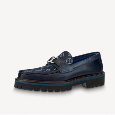 루이비통  남성 레더 로퍼 Size(240 - 275) Navy - Louis vuitton  Men's Leather Loafer Lou03855x 네이비